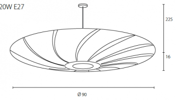 Lotus hanglamp of plafondlamp van 90 cm in rozenhout - Licht AAN.jpg