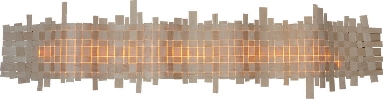 Design wall lamp with woven pattern in maple wood
