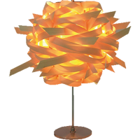 Warrige houten tafellamp met 1 lichtbron - table lamp in tulipwood
